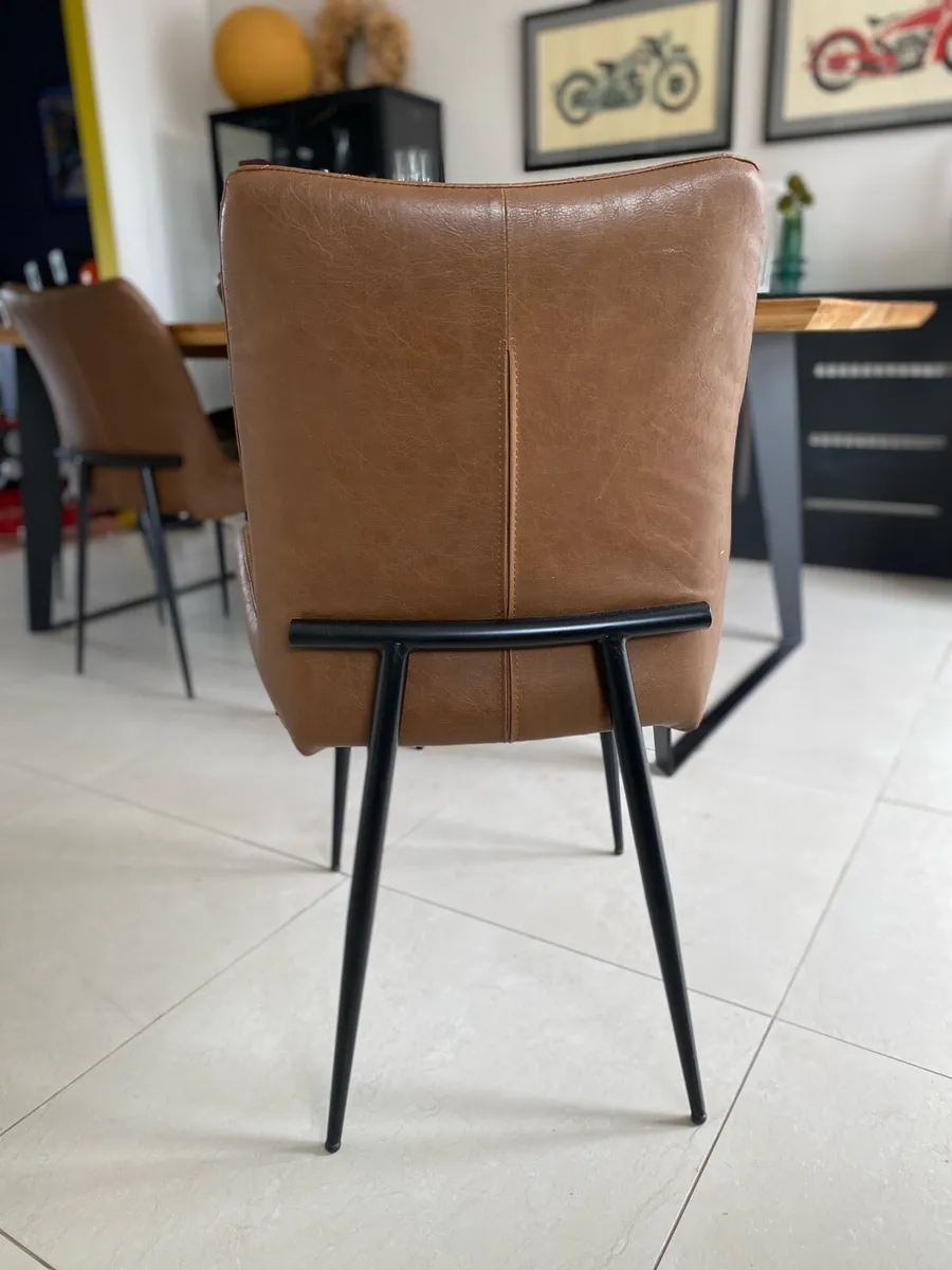 8 Leather Dining Chairs - Image 3