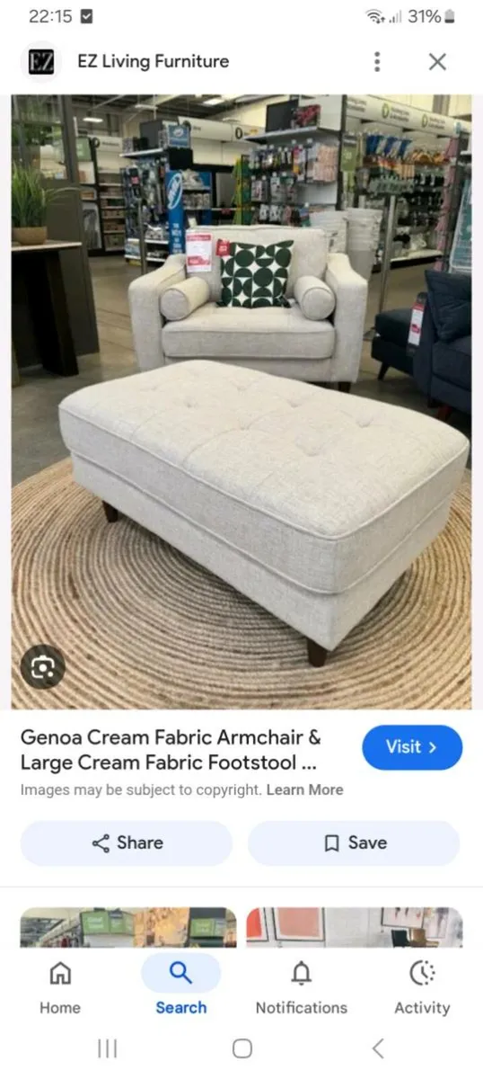 Large Cream Footstool - Image 1