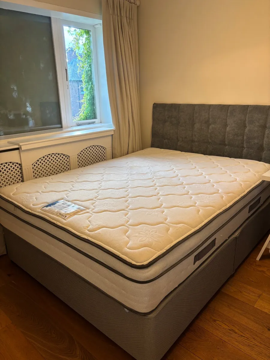 5 foot Grey Bed frame and Mattress - Image 1
