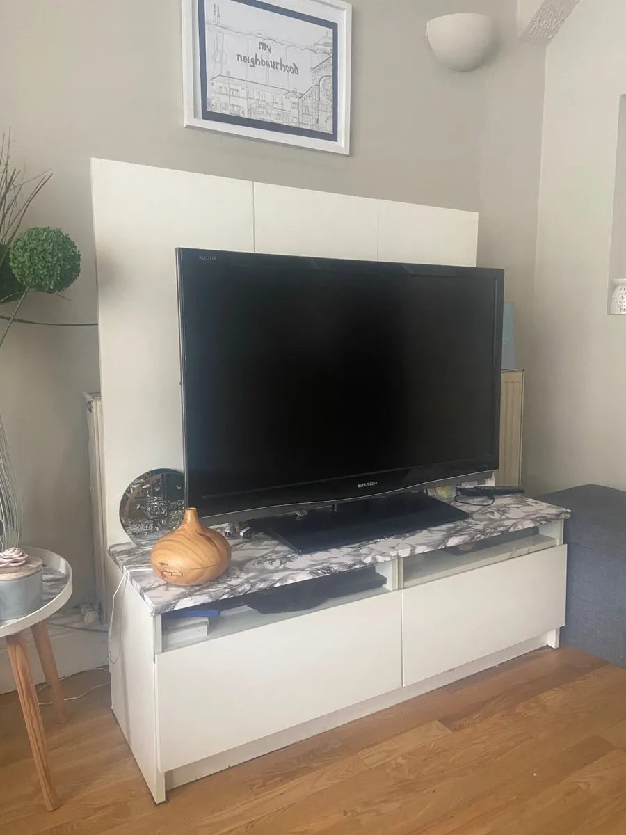 Tv unit  with back. board and storage - Image 2
