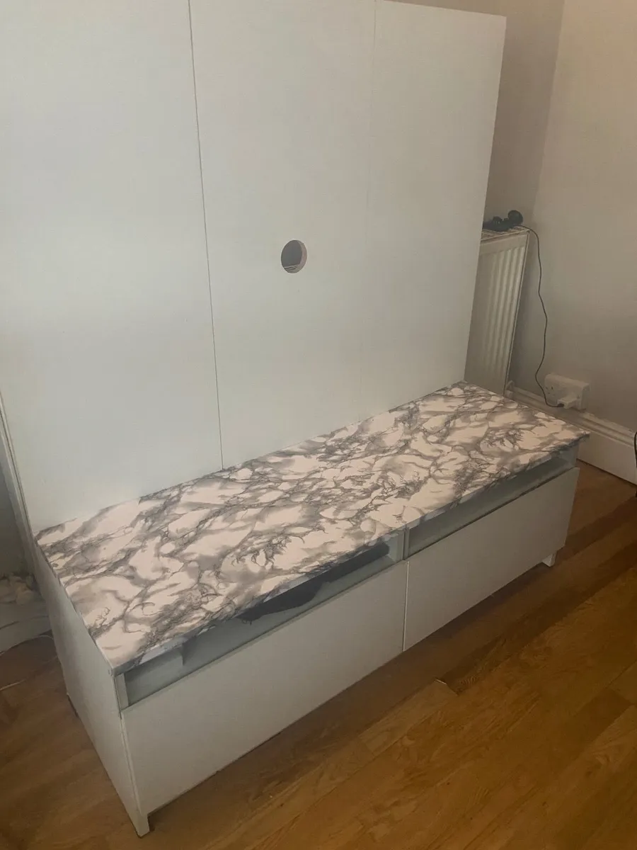 Tv unit  with back. board and storage - Image 3