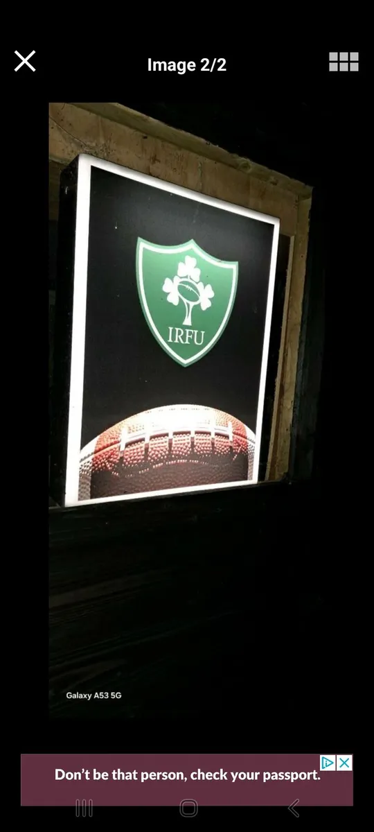Irish rugby light up sign - Image 2