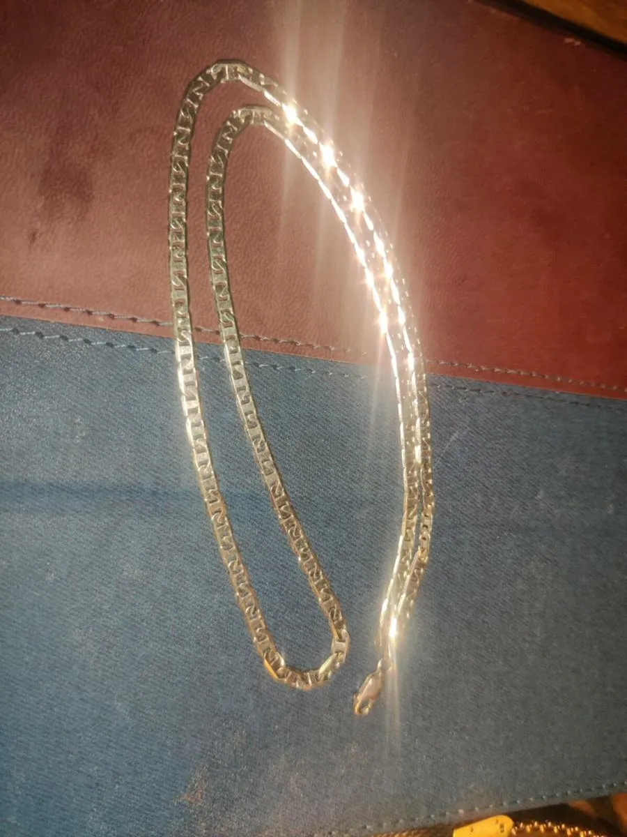 GREEK LINK, 9CT White Gold 12 Gram 18"New Chain ! - Image 4