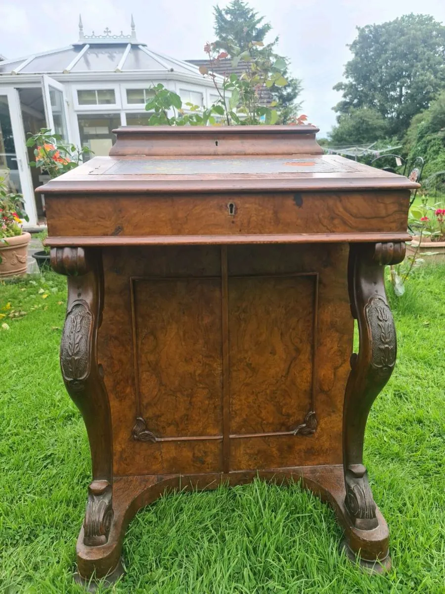 Antique walnut davenport - Image 1