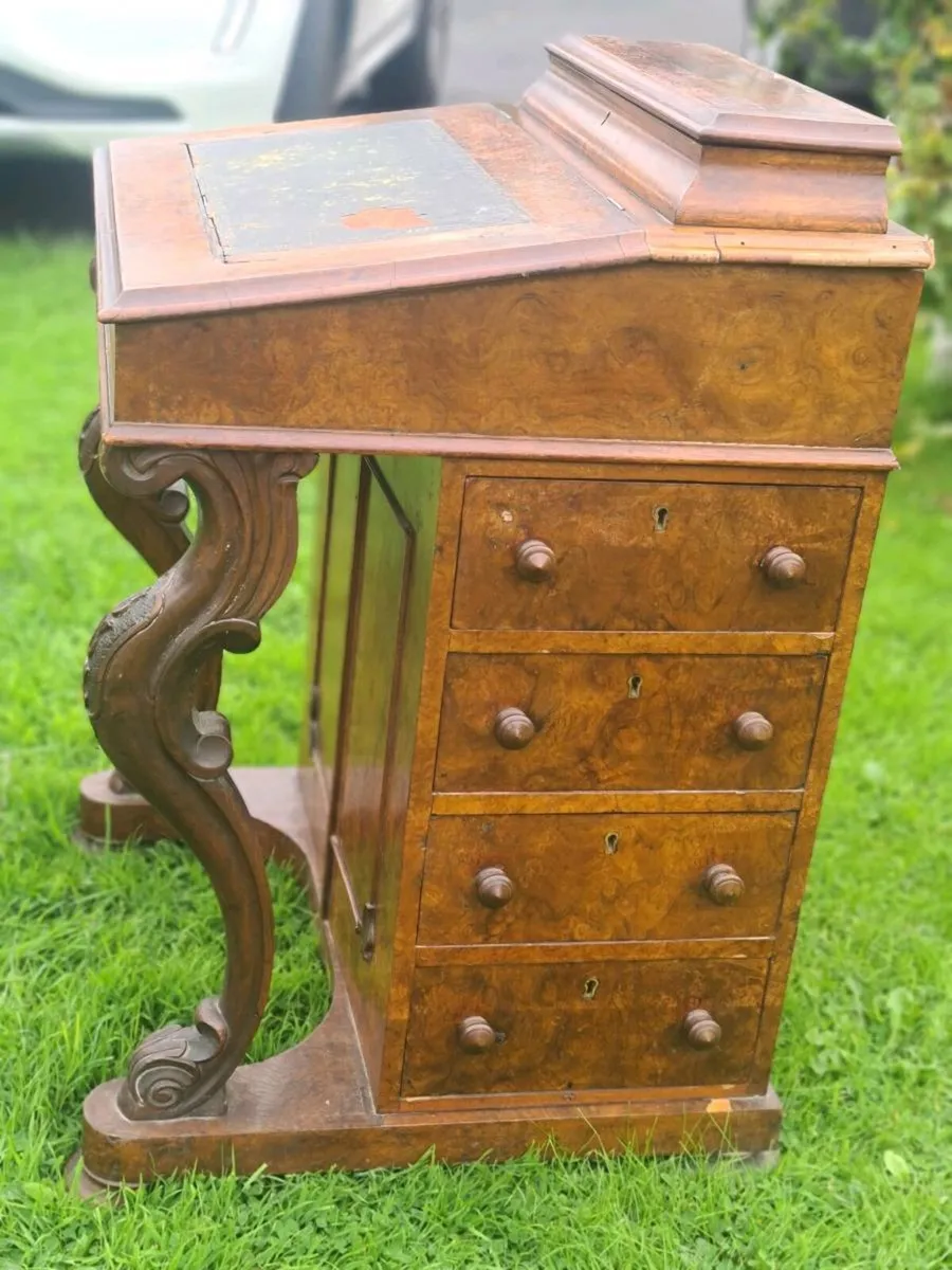 Antique walnut davenport - Image 4