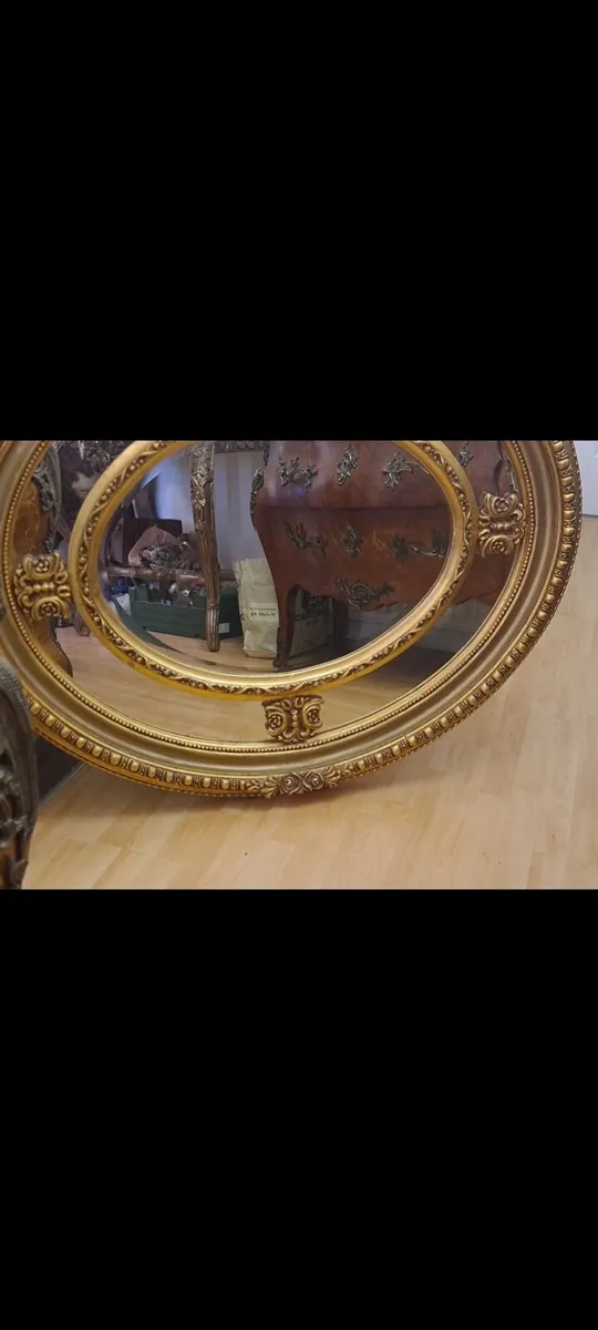 Very large hotel gilt compartment mirror - Image 3
