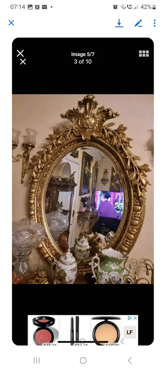 Oval gilt mirror - Image 2