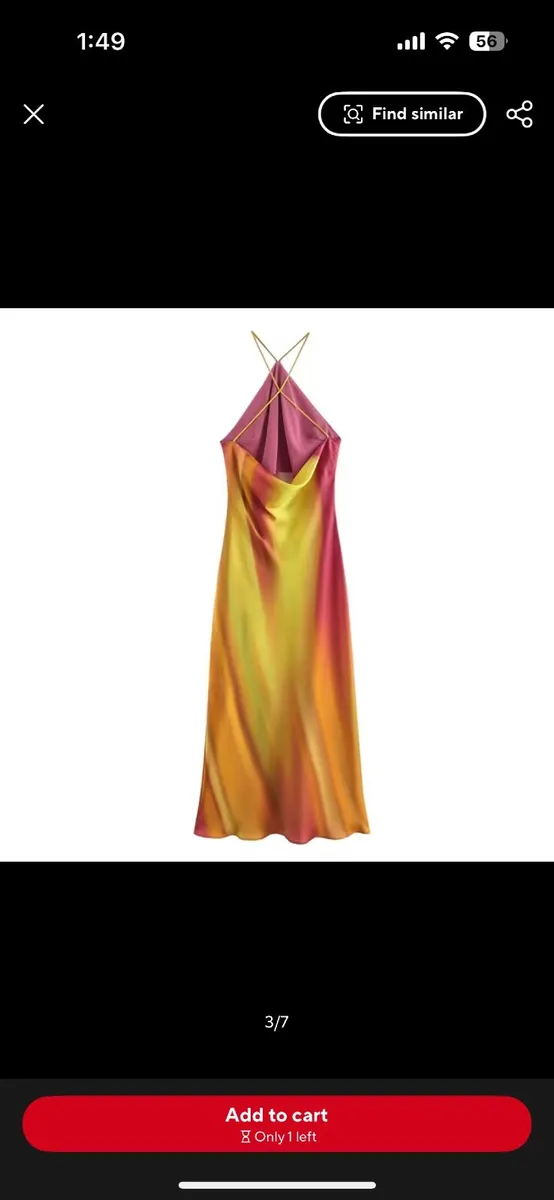 Orange and yellow satin maxi dress - Image 2
