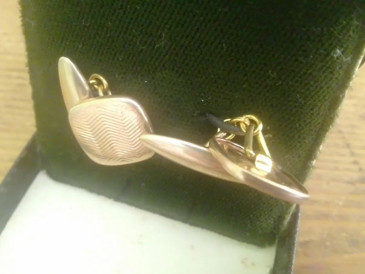 VINTAGE1960's ROLLED GOLD CUFFLINKS IN BOX UNWORN - Image 2