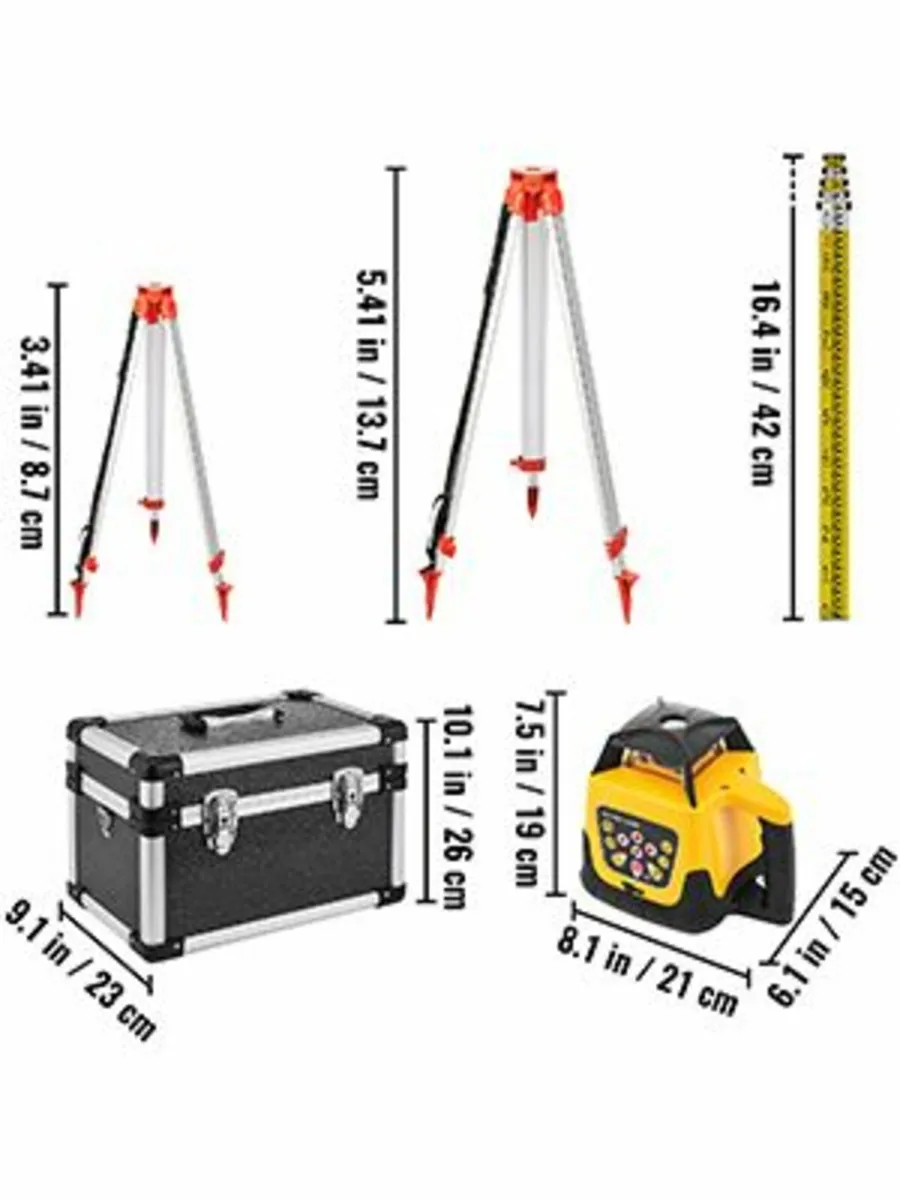 Self-levelling Rotary Laser Level Tripod+ Staff - Image 3