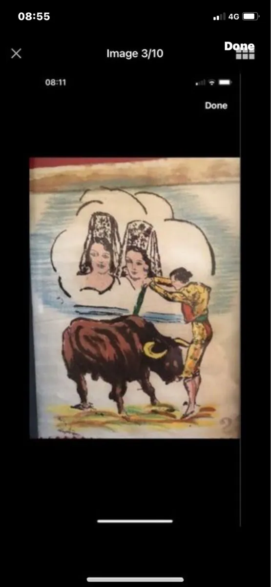 Original Art on Linen- Bullfighting - Image 3