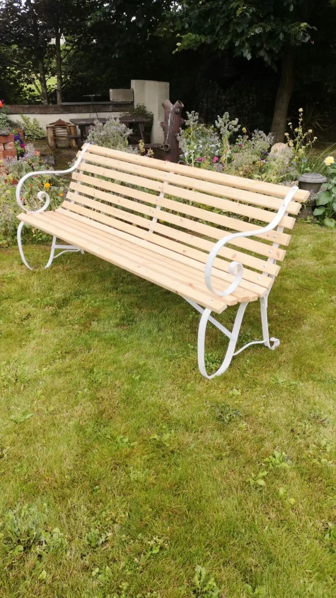 Victorian Strapwork Garden Bench - Image 2