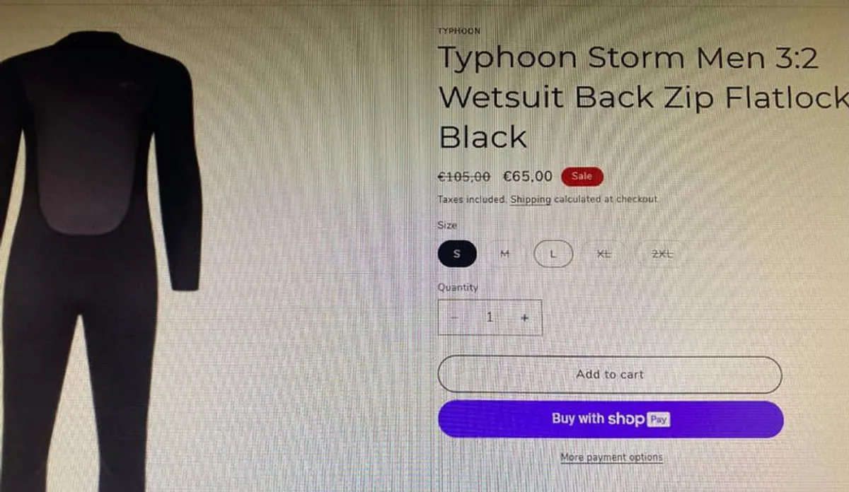 Wetsuit -Typhoon Storm 3.5 Mens Large. - Image 3