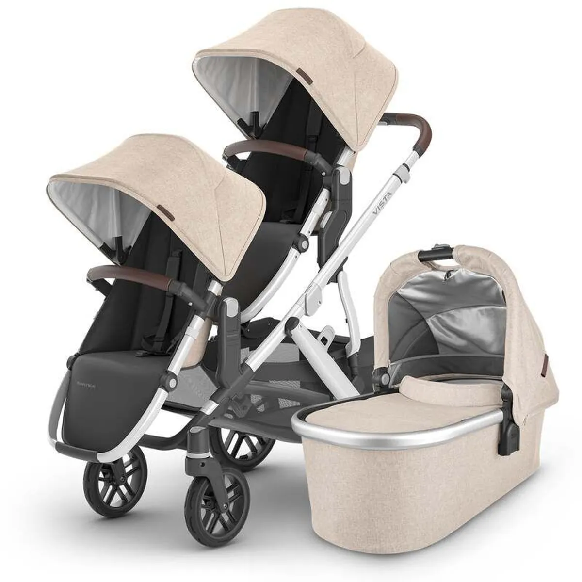 Uppa Baby Vista V3, Carrycot Toddler Seat, Upper Adapters, and Rumbleseat V3 Bundle - Image 1