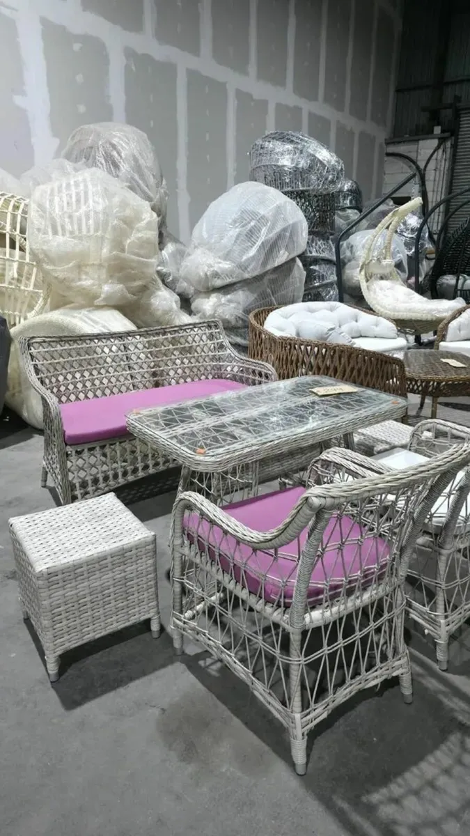 Garden furniture set 6-Piece Wicker - Image 3