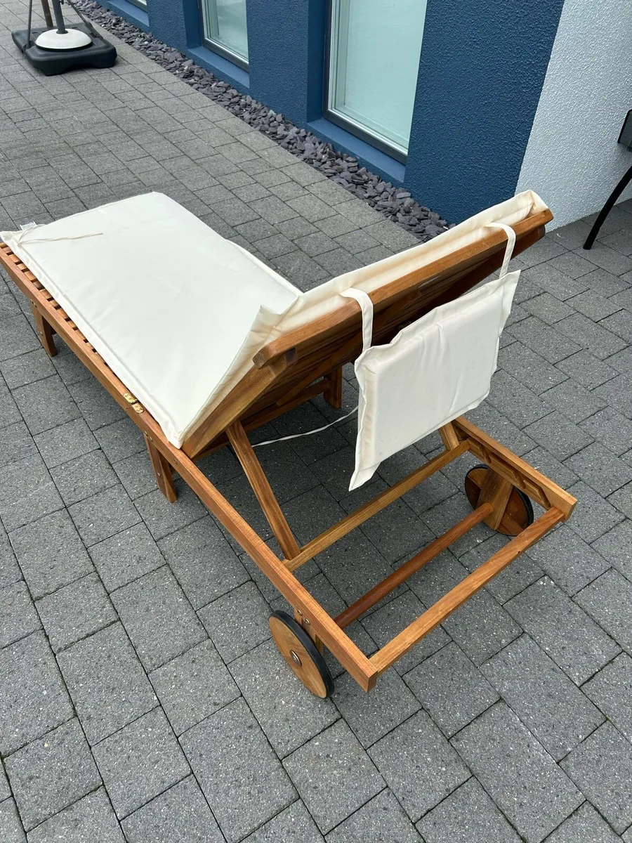 Wooden sun lounger - Image 4