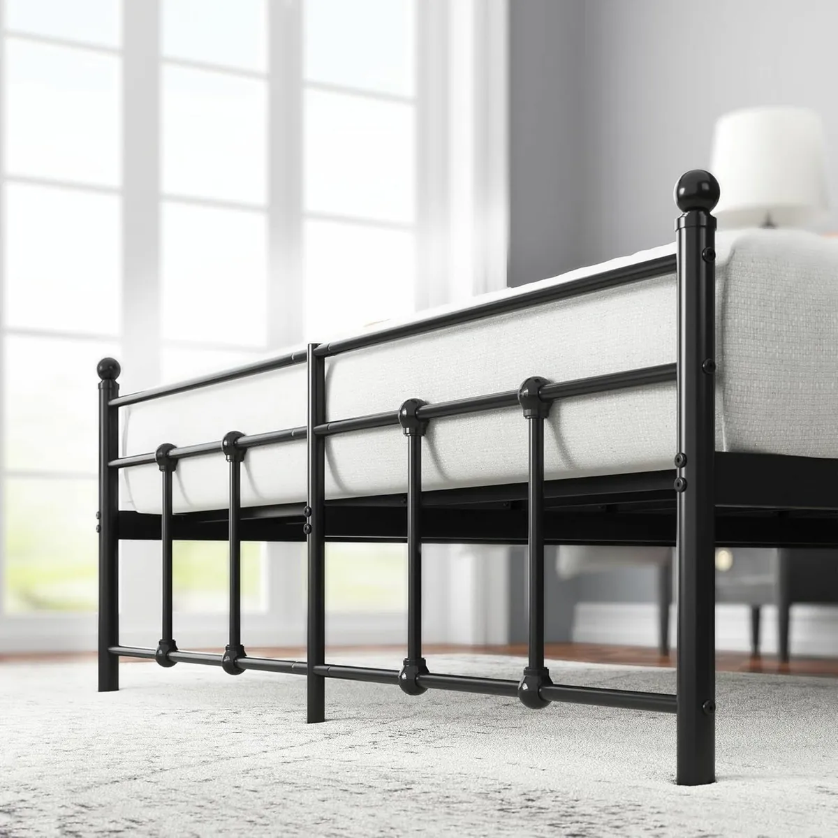 Double Bed Frame 135x190cm Headboard Easy Assembly - Image 3