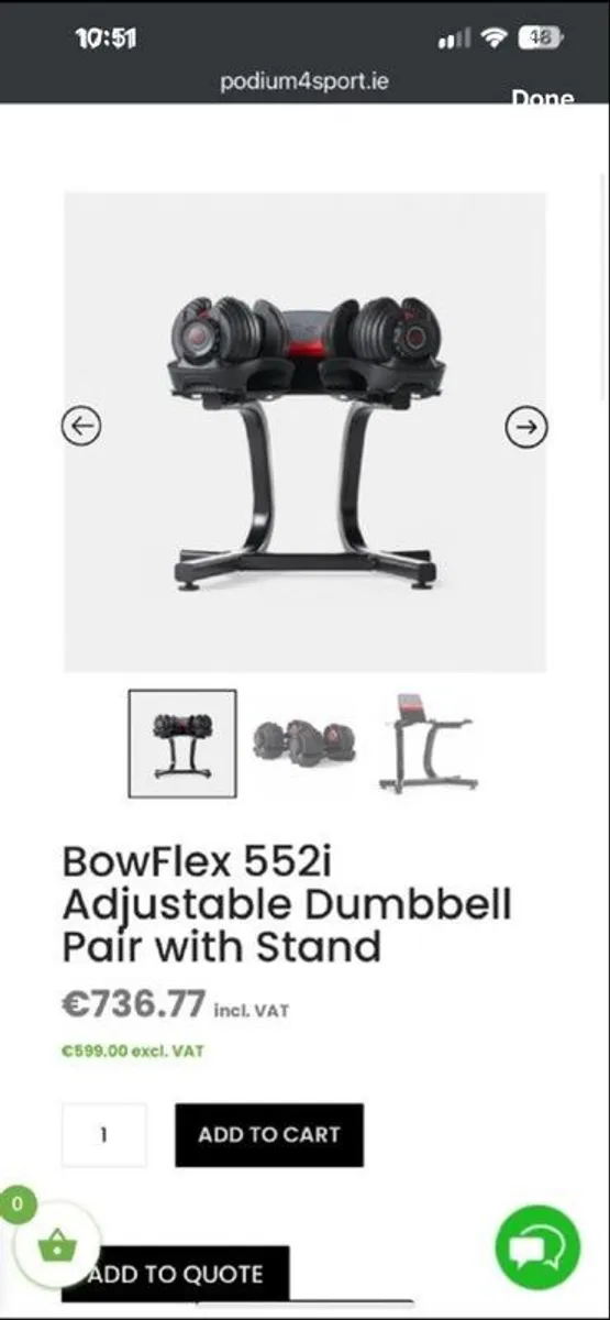 Bowflex - Adjustable Dumbbells & Stand with media rack - Image 1