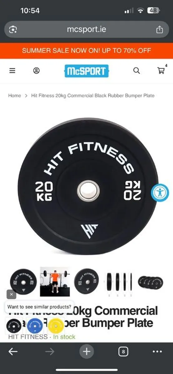 100kg weights Olympic bumper plates - Image 1