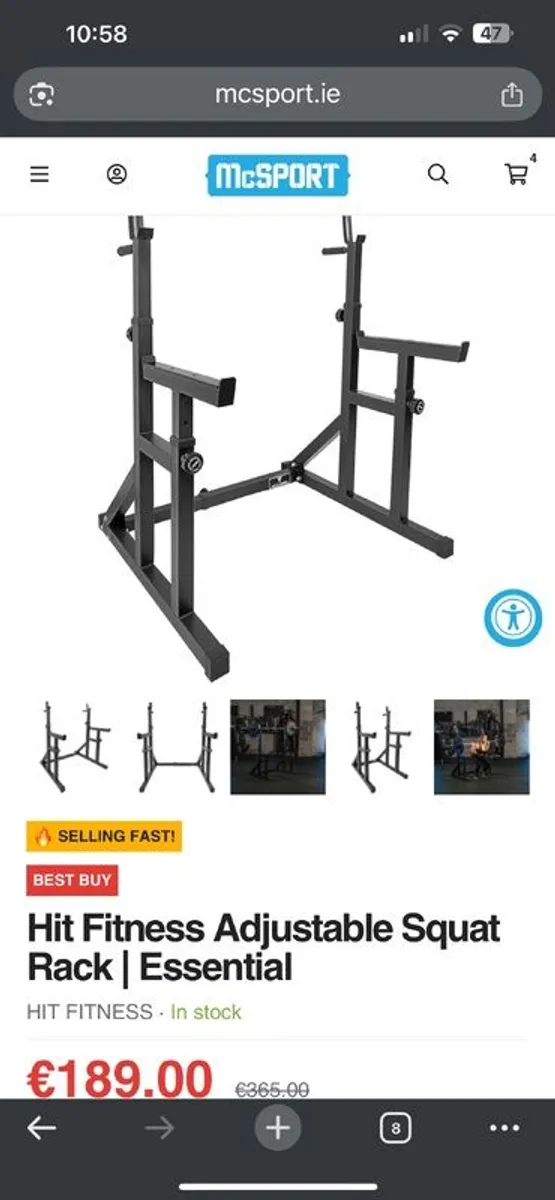 Hit Fitness Adjustable Squat Rack - Image 1