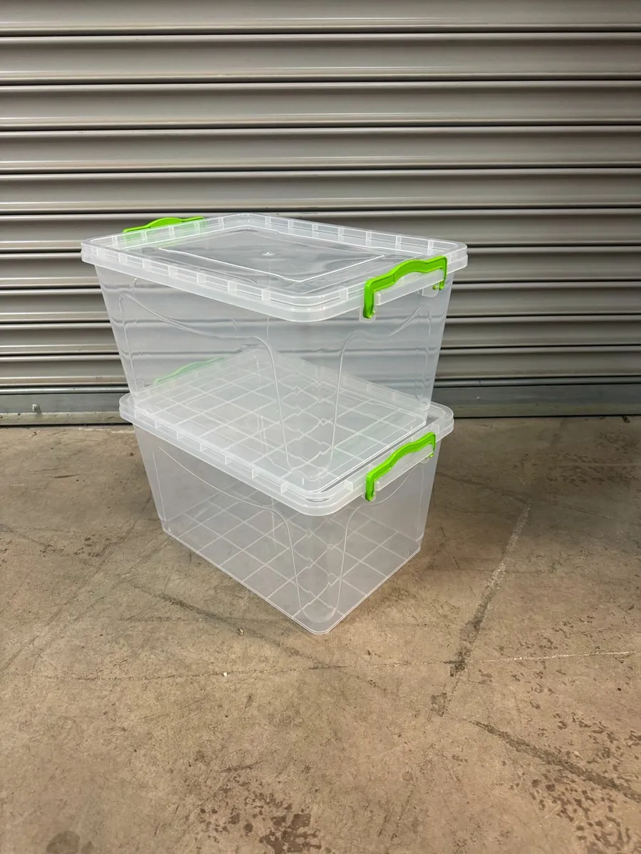 10x Clear 23L Storage Boxes - Image 1