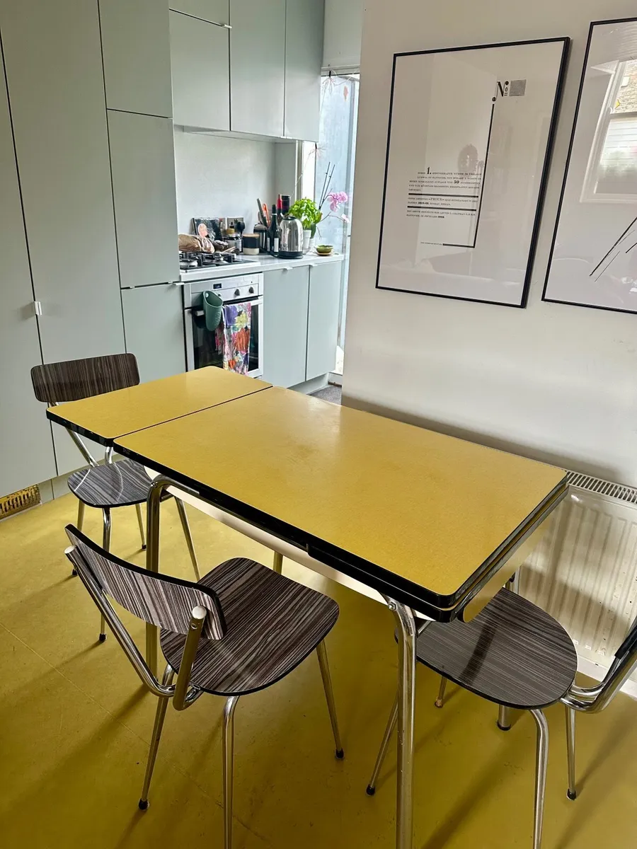 1960s kitchen table and chairs - Image 3
