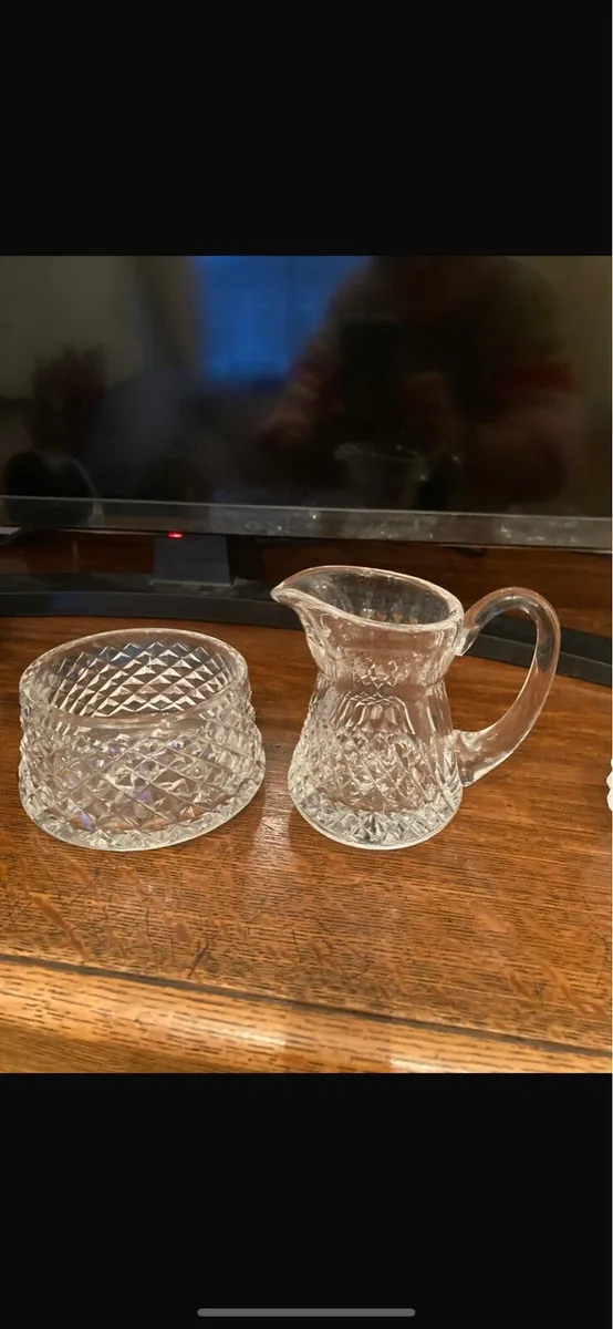 Waterford crystal creamer and sugar bowl