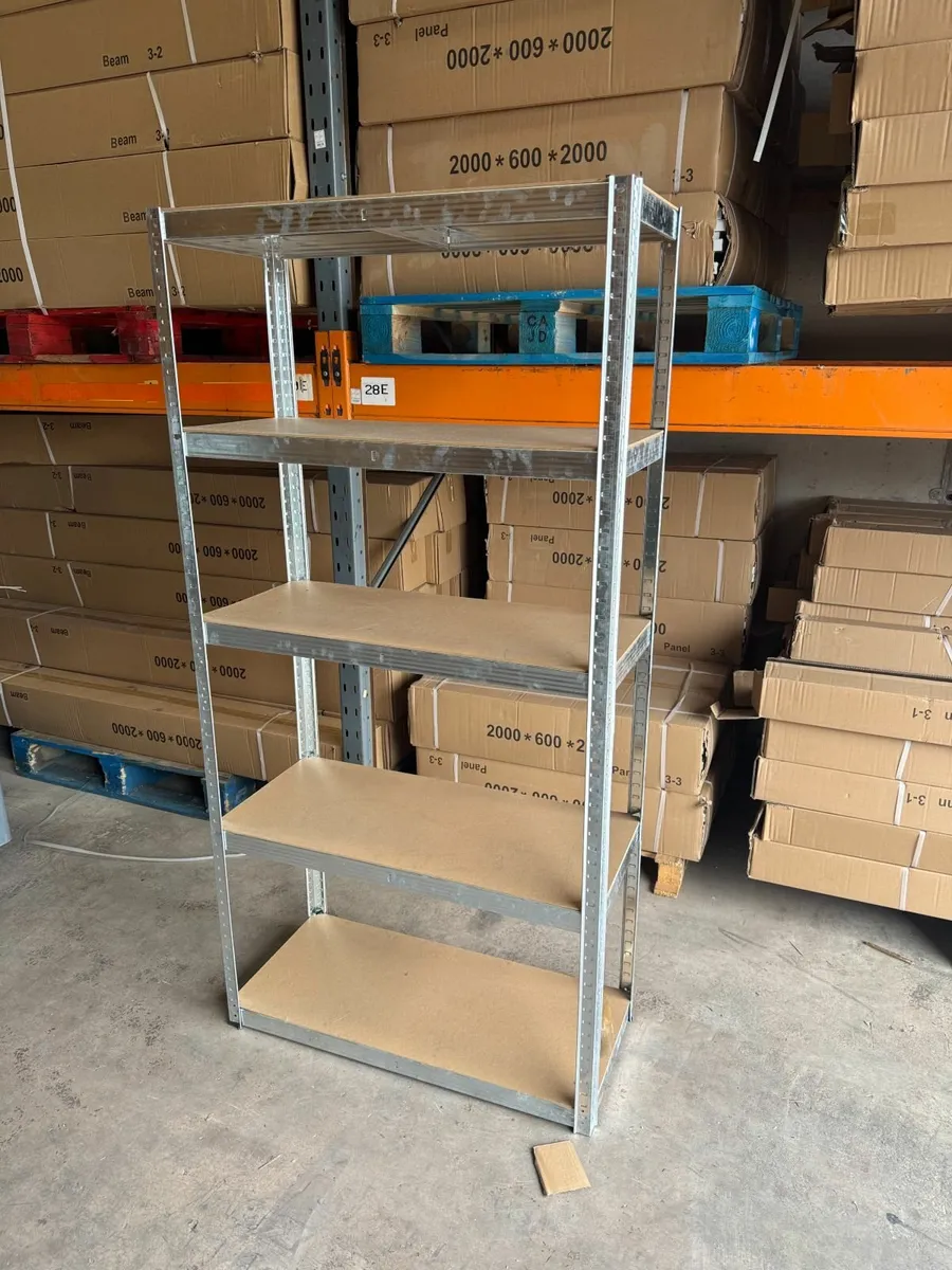 Ex display 4 teir galvanised shelving - Image 1