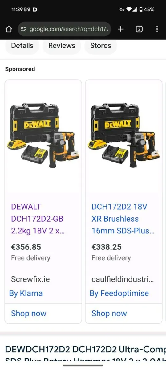 DeWalt 18v Brushless Ultra-Compact SDS+ Kit - New - Image 4