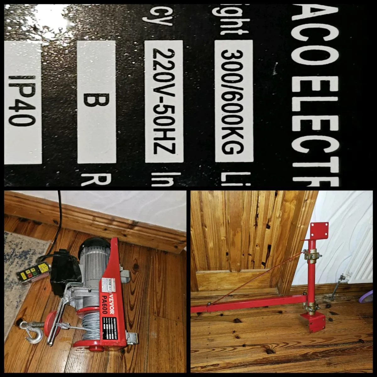 An electric  Hoist and Hoist Frame never used
