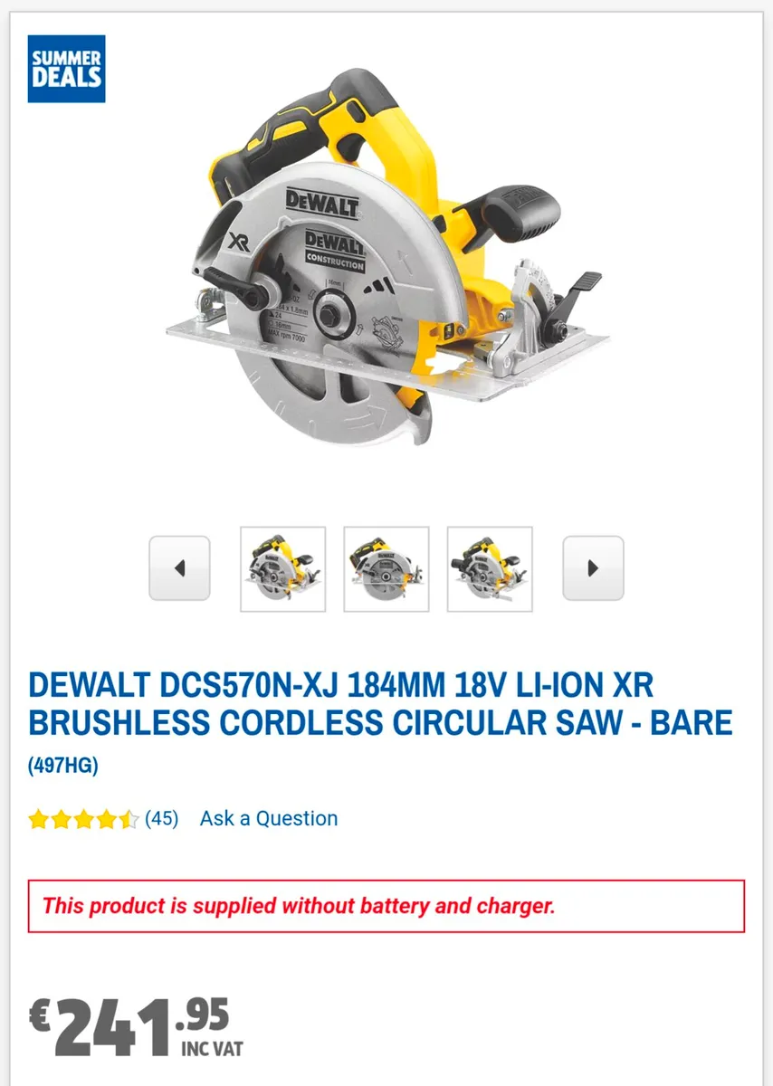 DeWalt Brushless 18v 184mm Circular Saw - New - Image 4