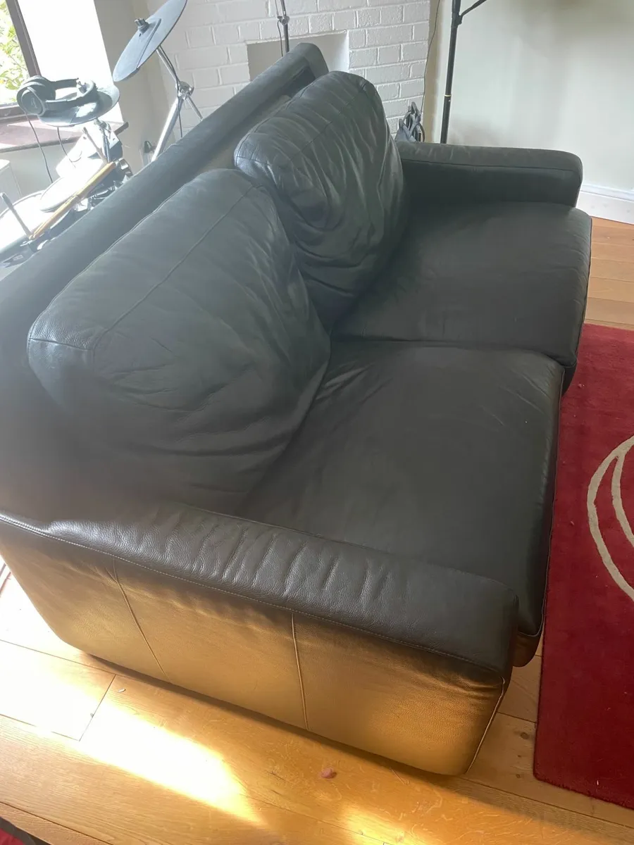 Real leather pull out sofa