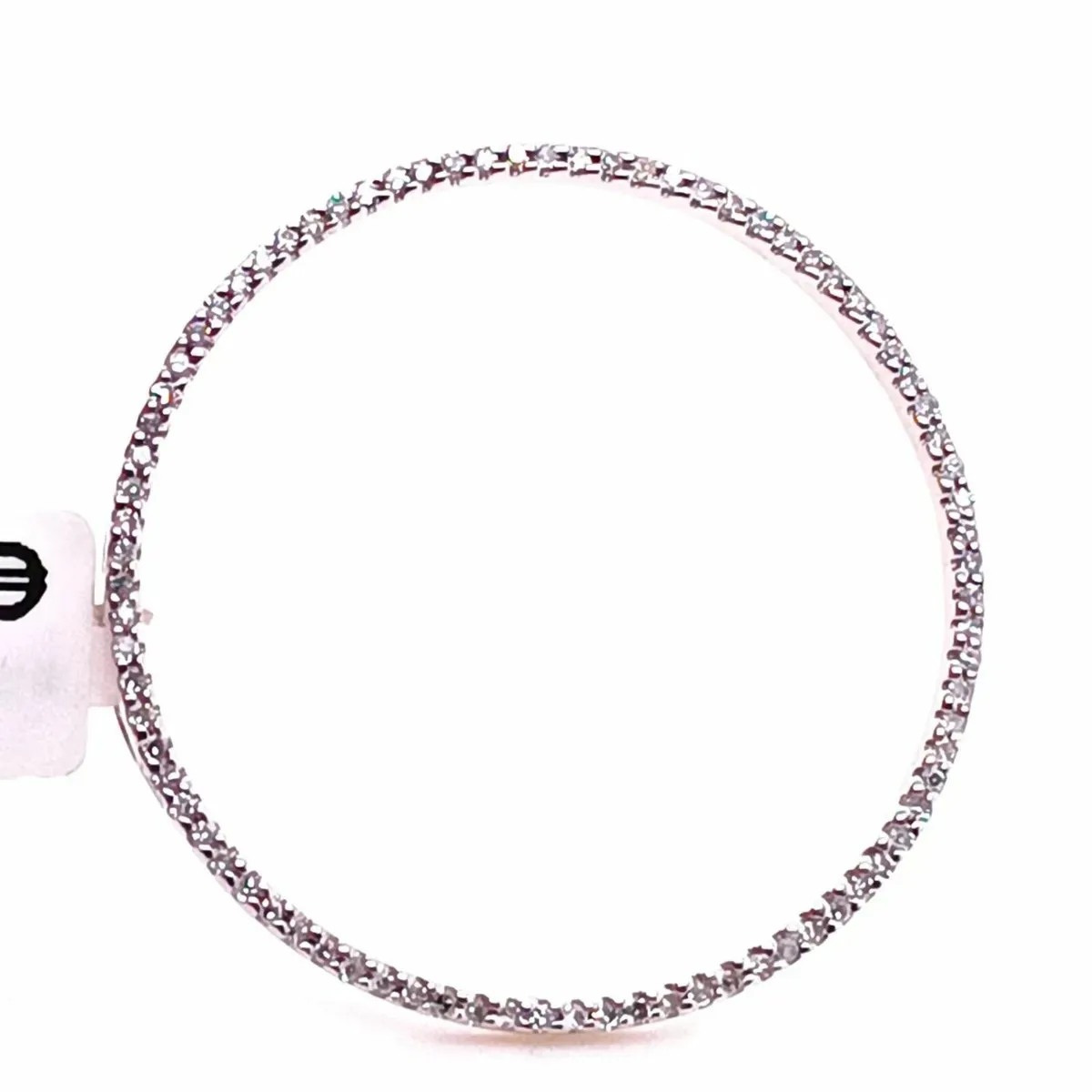 14k White Gold & Diamond Circle Pendant - Image 1