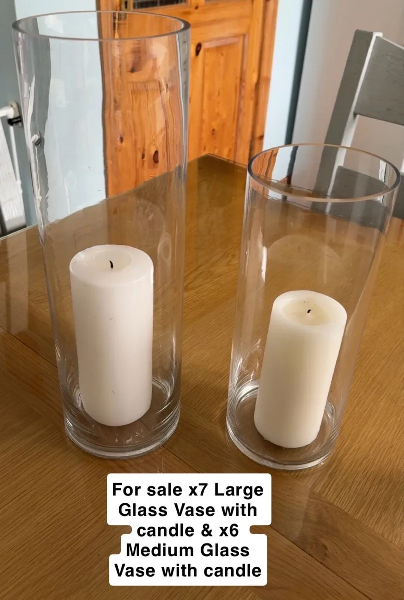 Glass vases with candle