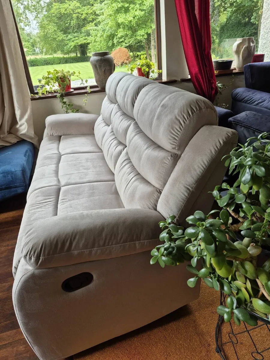 3 Seater Fabric Recliner Sofa – Brown, brand new! - Image 1
