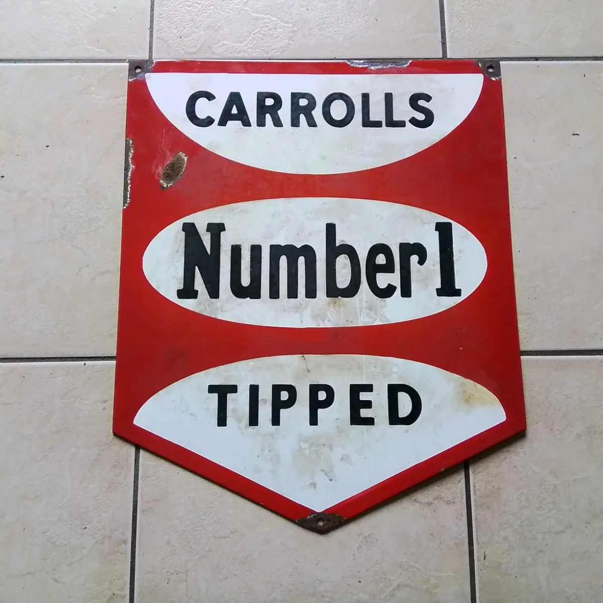 ANTIQUE ENAMEL SIGN - Image 1
