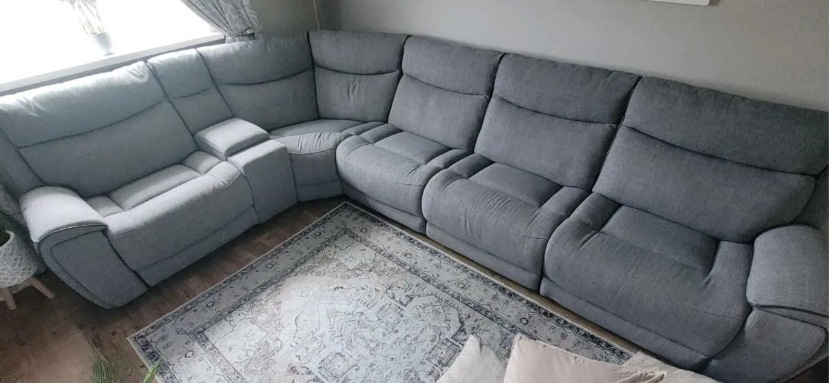 Electric right hand grey corner sofa - Image 2