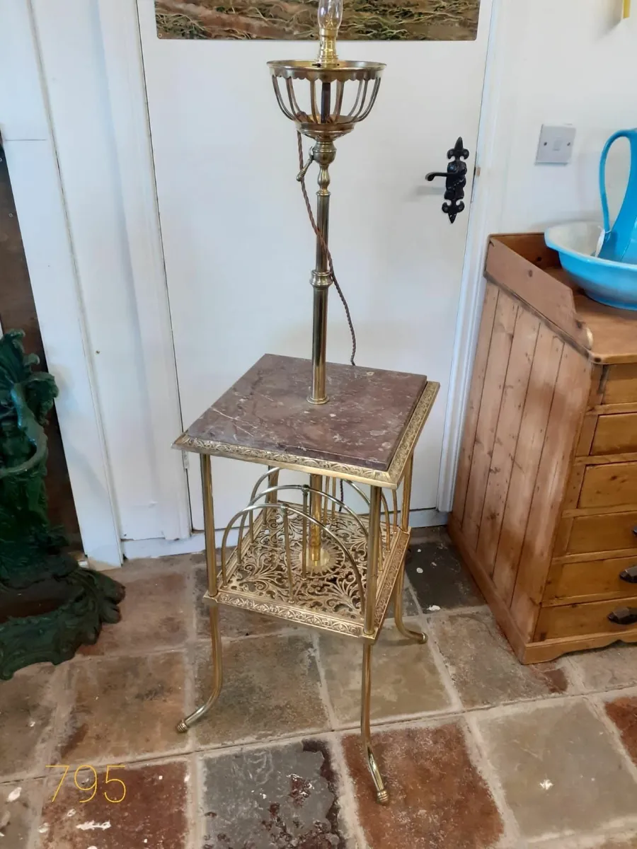 Early 1900s adjustable height floor lamp - Image 3