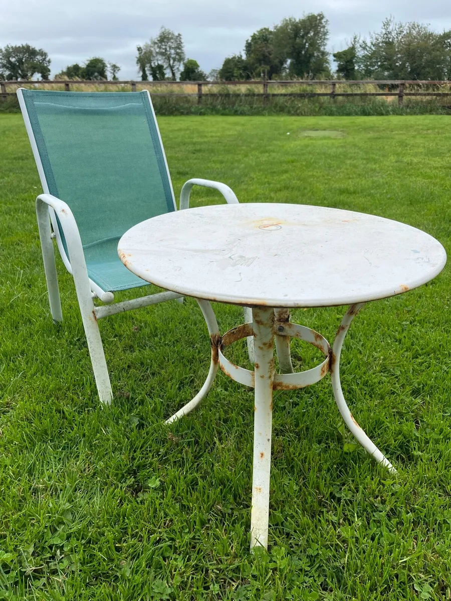 Blue And White Kids chair and Table. - Image 1