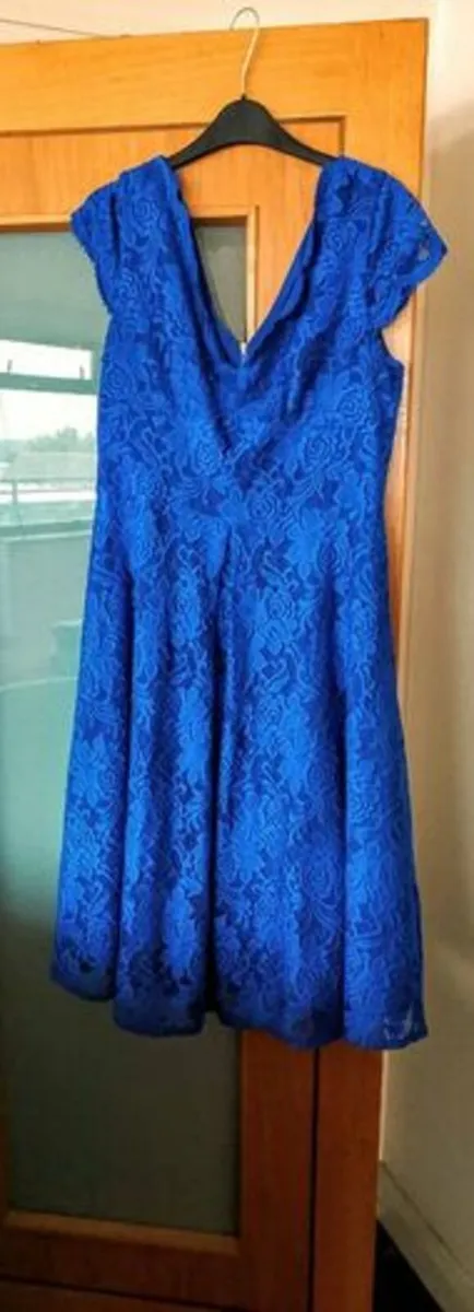 Royal Blue Jolie Moi Lace dress Size 14 - Image 1