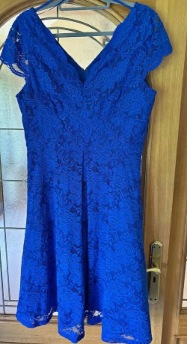 Royal Blue Jolie Moi Lace dress Size 14 - Image 2