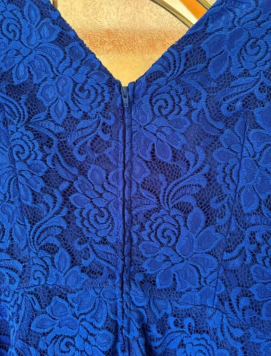Royal Blue Jolie Moi Lace dress Size 14 - Image 3
