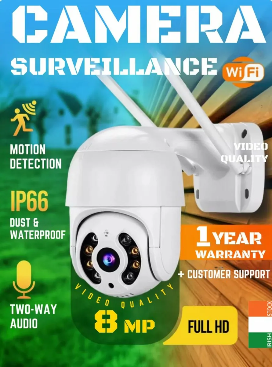 8MP 4K WiFi Outdoor Smart Camera with Night Vision - Image 1