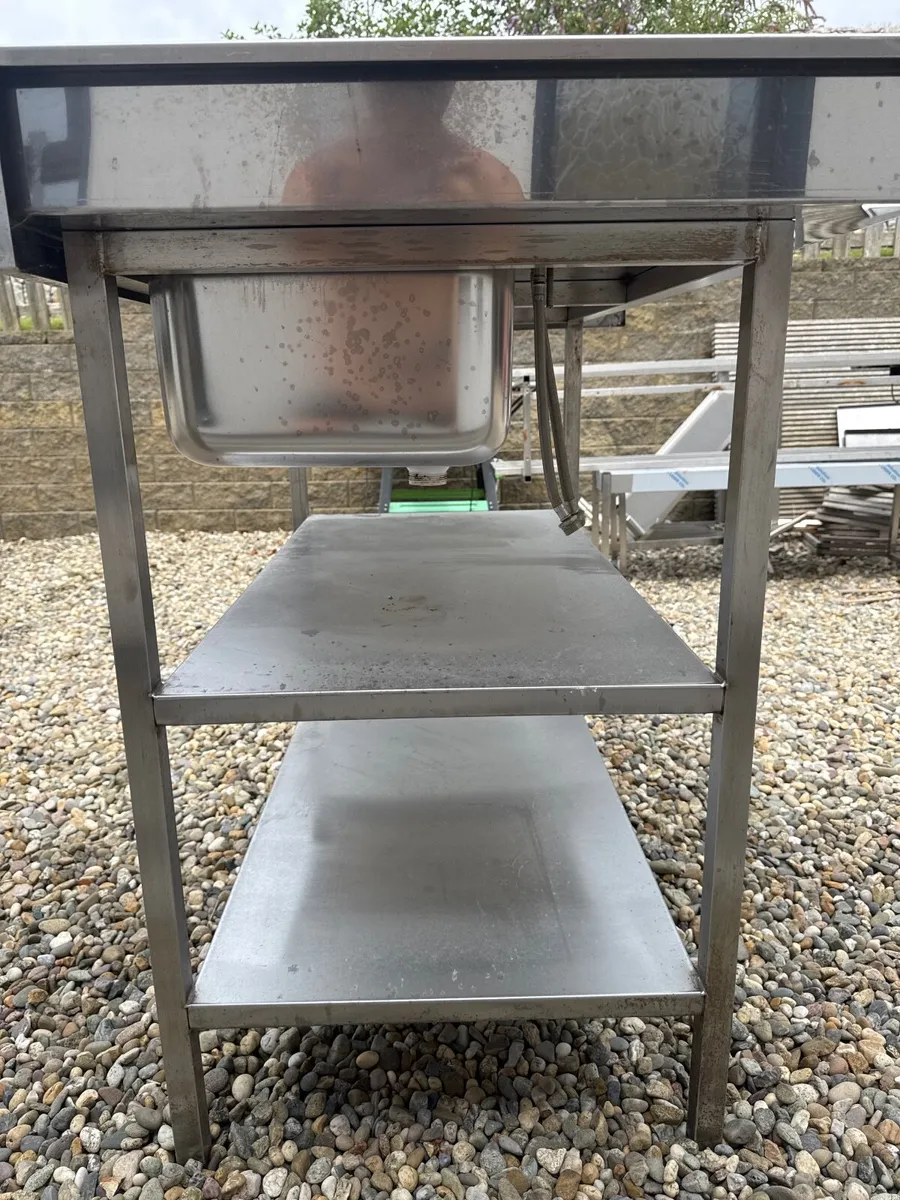 3 stainless steel table 2 with sinks - Image 3