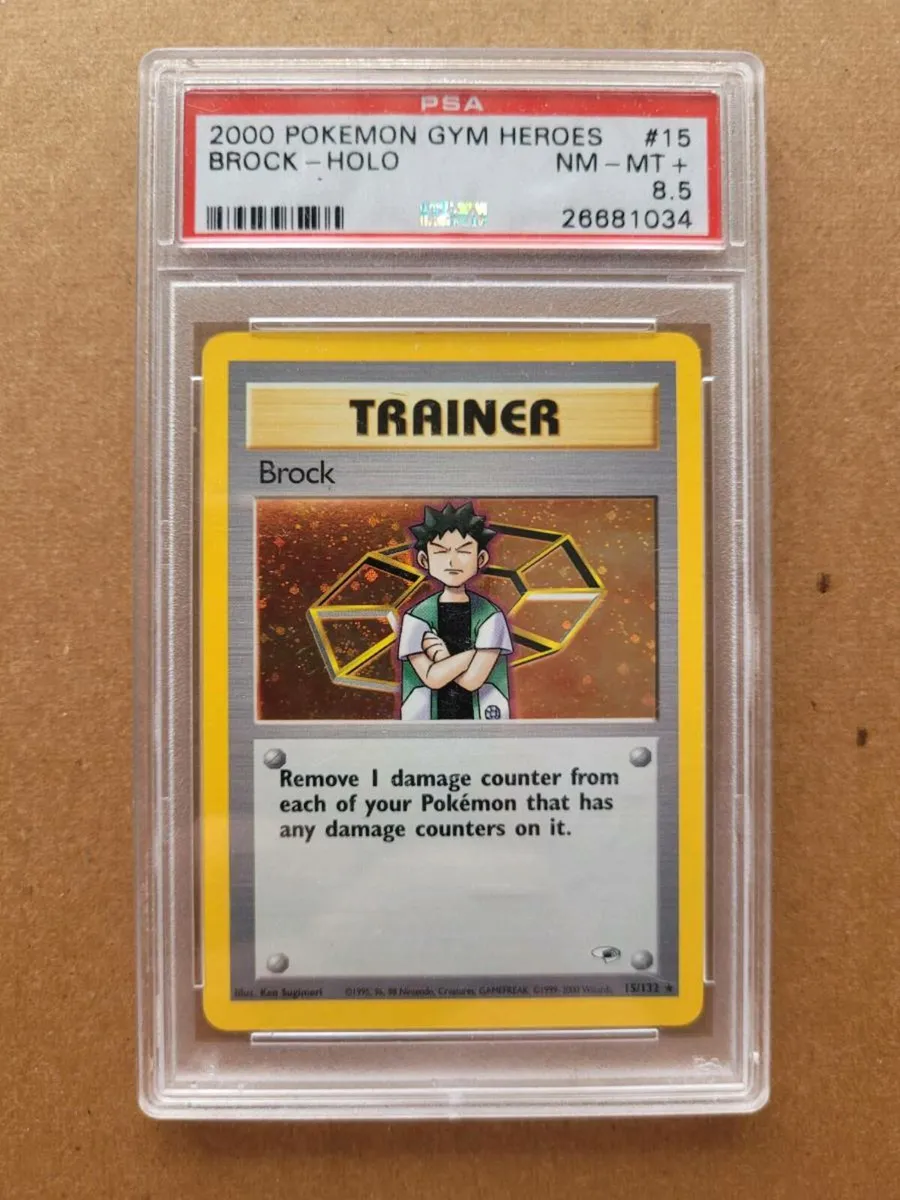 Pokemon TCG Graded Brock Holo PSA 8.5 NM - MT+ - Image 1
