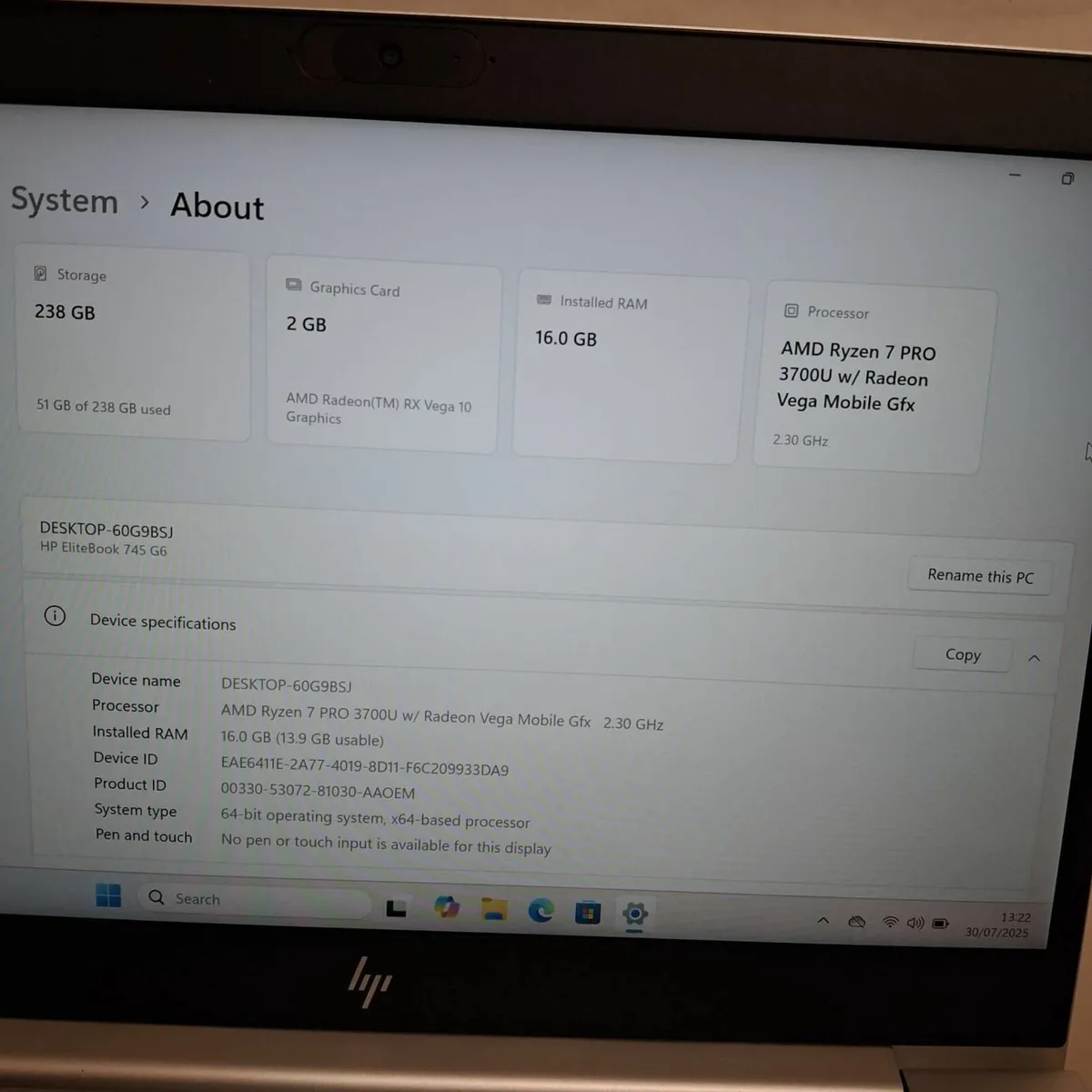 HP EliteBook 745 G6 Laptop | Ryzen 7 Pro 3700U | - Image 3