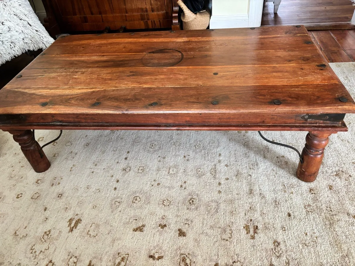 Solid dark wood coffee table - Image 1