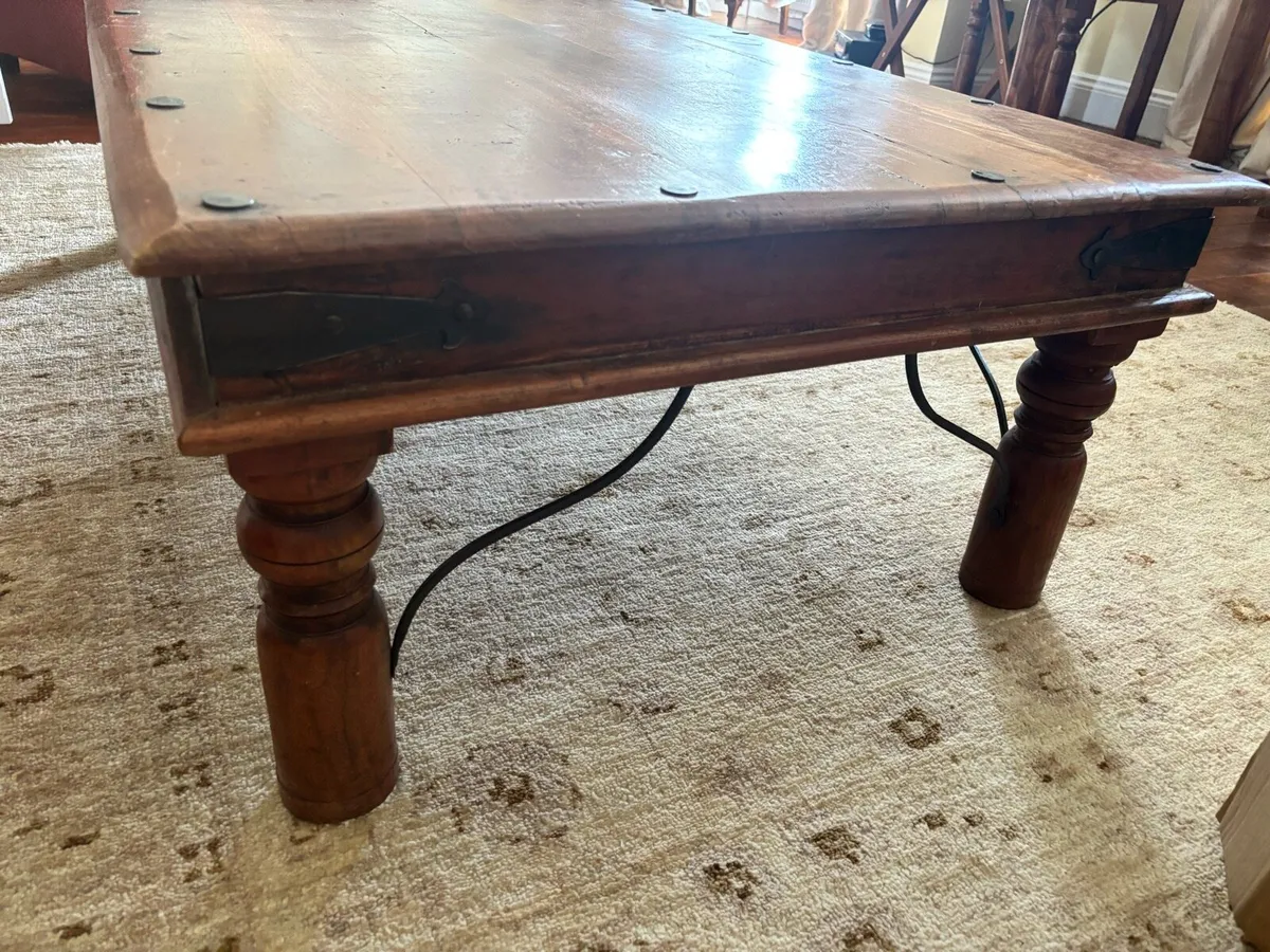 Solid dark wood coffee table - Image 4