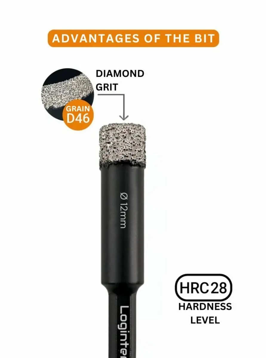 Diamond HEX Tile Drill Bits 6–20mm for Drills - Image 3