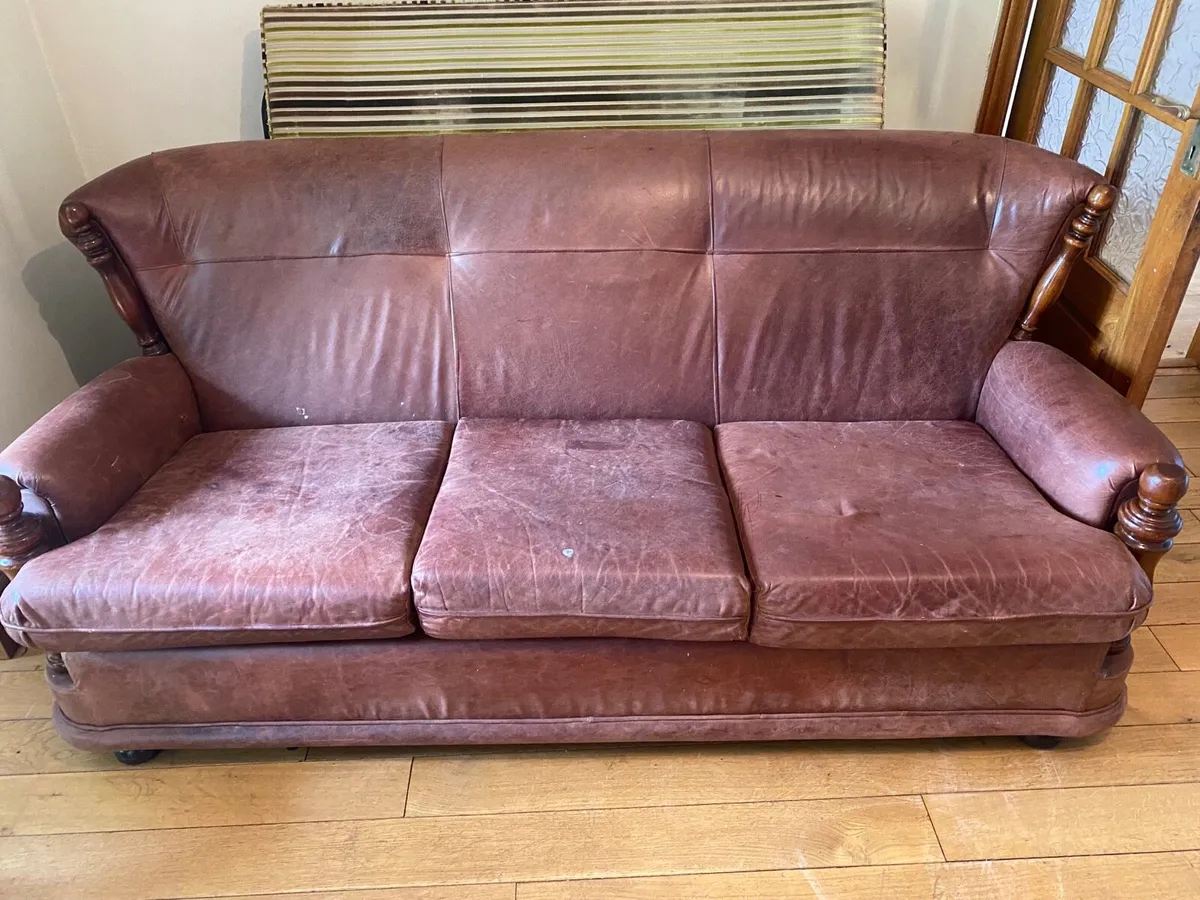 3 piece suite - leather - Image 1